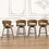 W2189S00029 Brown+technical leather+Metal+Kitchen+Dining Chairs
