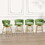 W2189S00036 Green+Linen+Metal+Kitchen+Dining Chairs