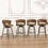 W2189S00039 Brown+technical leather+Metal+Kitchen+Dining Chairs