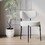 Modern Glass Dining Table Set with Black Metal Legs - 51.2" x 27.5" Table and 4 White Teddy Velvet Chairs, Perfect for Stylish Dining Spaces W2189S00089
