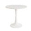 White circular dining table, 31.5"tulip dining table, kitchen dining table for 2-4 people, MDF tabletop and base, and 2 gray PU plating silver metal leg dining chairs set 2