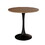 Walnut circular dining table, 31.5"tulip dining table, kitchen dining table for 2-4 people, MDF tabletop and base, and 2 black PU black metal leg dining chairs set 2