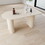 63"Modern Fashion MDF New Cream Style Coffee Table and Irregular Side Table, 4-8 Person Dining Table, Thick Engineering Wood Round Wave Table Legs, Home Kitchen Thick Elegant Cream White Table Top