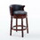 Seat height 26" Cow top Leather Wooden Bar Stools, 360 Degree Swivel Bar Height Chair with Backs for Home Kitchen Counter W2195135488