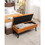 Storage Bench with Storage Bench for Bedroom End of Bed Bench Foot of Bed Bench Entryway Bench Storage Ottoman Bench 43.3" W x 17.7" Brown Leather Bench