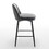 Counter Height Swivel Bar Stools Set of 2, 360&#176; Swivel Upholstered Barstools with Back and Metal Legs, 25.6" Seat Height,Counter Stools for Kitchen Island and Pub,Faux Leather,Grey