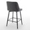 Counter Height Swivel Bar Stools Set of 2, 360&#176; Swivel Upholstered Barstools with Back and Metal Legs, 25.6" Seat Height,Counter Stools for Kitchen Island and Pub,Faux Leather,Grey