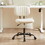 SWEETCRISPY PU Leather Low Back Task Chair Small Home Office Chair with Wheels W2201134124