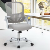 Sweetcrispy Office Mid Back Ergonomic Mesh Computer Desk Larger Seat Executive Height Adjustable Swivel Task Chair with Lumbar Support W2201134205