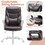Sweetcrispy Home Office Chair Ergonomic PU Leather Desk Chair with Armrests W2201134306