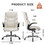 Sweetcrispy Executive Office PU Leather Desk Chair High Back Flip-Up Armrest Adjustable Ergonomic Home Office Chair W2201134309