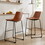 Sweetcrispy Leather 30 inch Leather Counter Height Bar Stools Bar Stools Set of 2 W2201134391
