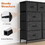 Sweetcrispy 9 Tall Fabric Clothes Cabinet Storage Organizers and Wood Top Surface Table Chest of Drawers, Living Room, Hallway, Porch, Kids Bedroom Dresser, Black W2201134602