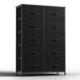 sweetcrispy Dresser for Bedroom Storage Drawers, Fabric Storage Tower with 10 Drawers Sturdy Metal Frame W2201134605