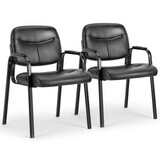 Leather Conference Room Chairs with Padded Arms,2P