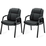 Leather Conference Room Chairs with Padded Arms,eception Chairs,Office Guest Chairs,2P