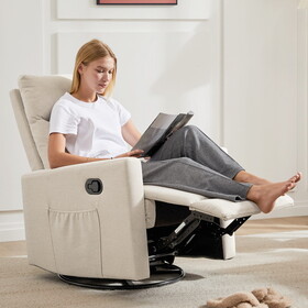 Manual Recliner Chair Winback Single Sofa,Beige