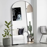 Floor Standing Mirror, Wall Mirror with Stand Aluminum Alloy Thin Frame,29