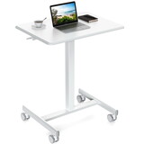 Sweetcrispy Small Mobile Rolling Standing Desk Rolling Desk Laptop Computer Cart for Home W2201138205