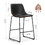 Sweetcrispy 26 inch Counter Height Bar Stools Set of 2 Leather Barstool with Back and Metal Leg Bar Stools for Kitchen Island Pub Living Room W2201140068
