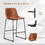 Sweetcrispy 26 inch Counter Height Bar Stools Set of 2 Leather Barstool with Back and Metal Leg Bar Stools for Kitchen Island Pub Living Room W2201140069
