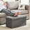 Can be used for living room/entrance/bedroom storage space, stool cushion seat rectangular chair foot lounge box, gray, small W2201P184366