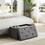 Can be used for living room/entrance/bedroom storage space, stool cushion seat rectangular chair foot lounge box, gray, small W2201P184366