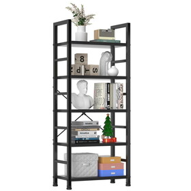 5 shelves, home office and living room, multifunctional display stand for books, black