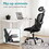 Office chair, comfortable swivel chair with high back, wheels, adjustable headrest, comfortable lumbar support, flip arm, black W2201P185462