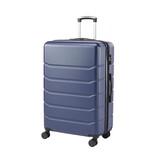 Hard sided expand suitcase with rotating wheels, TSA lock, retractable handle, blue, 28