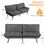 Sofa bed, Living room sofa bed, folding furniture, convertible full size sofa with adjustable back and armrests, linen, dark grey W2201P185965