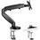 The monitor arm is adjustable for desktop mount and fits 15-27 inch monitors with weight capacities up to 15.4 pounds, black W2201P190805