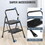 2 Non-slip step ladder, quick folding steel ladder Sturdy metal supported household tools for home/office work at altitude, portable step tools W2201P190837