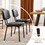 Dining Chairs, Upholstered Mid Century Modern Kitchen Dining Room Accent Chairs with Faux Leather Cushion Seat & Metal Legs for Kitchen, Living Room - Black Set of 2 W2201P199856
