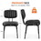 Dining Chairs, Upholstered Mid Century Modern Kitchen Dining Room Accent Chairs with Faux Leather Cushion Seat & Metal Legs for Kitchen, Living Room - Black Set of 2 W2201P199856