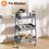 3 Tier Small Rolling Cart, Metal Utility Storage Organizer Kitchen Trolley Bathroom Laundry Room Bar Office Shelves W2201P250085