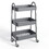 3 Tier Small Rolling Cart, Metal Utility Storage Organizer Kitchen Trolley Bathroom Laundry Room Bar Office Shelves W2201P250085