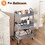 3 Tier Small Rolling Cart, Metal Utility Storage Organizer Kitchen Trolley Bathroom Laundry Room Bar Office Shelves W2201P250085