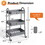 3 Tier Small Rolling Cart, Metal Utility Storage Organizer Kitchen Trolley Bathroom Laundry Room Bar Office Shelves W2201P250085
