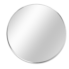 Silver 36 inch Metal Round Bathroom Mirror W2203134079