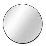 Black 42 inch Metal Round Bathroom Mirror W2203P156441