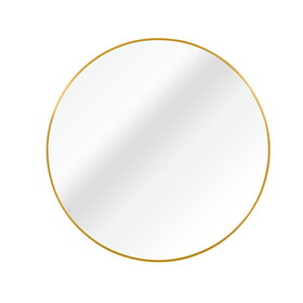 Gold 30 inch Metal Round Bathroom Mirror