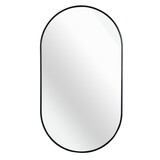 Black 20 x 33 inch Metal Oval Mirror