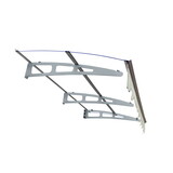 DA7934W Series Door Window Awning Canopy Made of 0.137inch Thick Crystal Solid Polycarbonate Sheet and Aluminum Alloy with Valance in size of 79