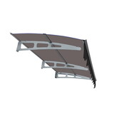 GarLUGH DA7934C Series Door Window Awning Canopy Made of 0.137 inch Thick Crystal Solid Polycarbonate Sheet and Aluminum Alloy with Valance in size of 79