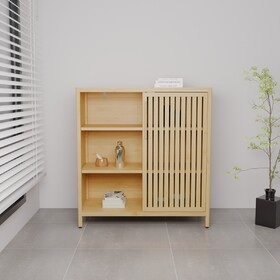 large-capacity single-door storage shelves in living rooms, bathrooms and other life scenes W2207P308721