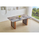 Faux Marble MDF Dinning Table for 6 or 8,Rectangular 70.8