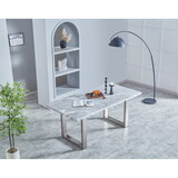 Elegant Luxurious Faux Marble MDF Dinning Table for 6 or 8, Rectangular 70.9