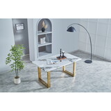 Luxurious Faux Marble MDF Dinning Table for 6 or 8, Rectangular 63