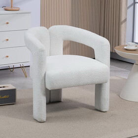 Teddy fabric modern design dining chair,open-Back,modren kitchen armchair for Dinging Room(BEIGE) W2215P147837